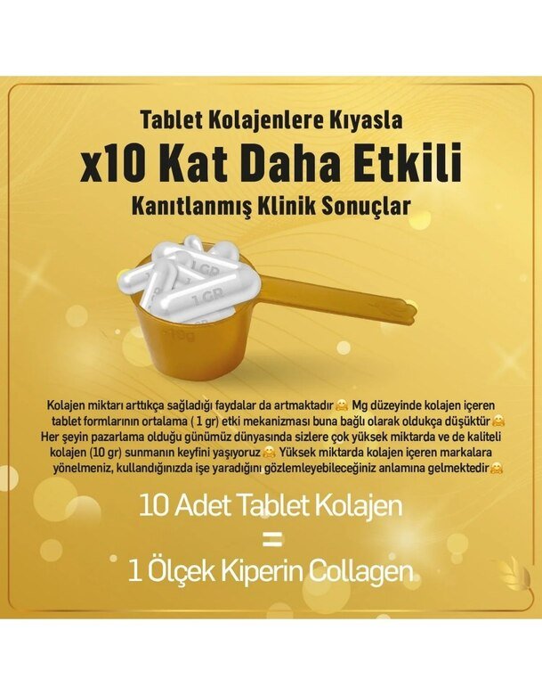 Kiperin Collagen Peptitler içeren Diyet Takviyesi(50günlük) 3509