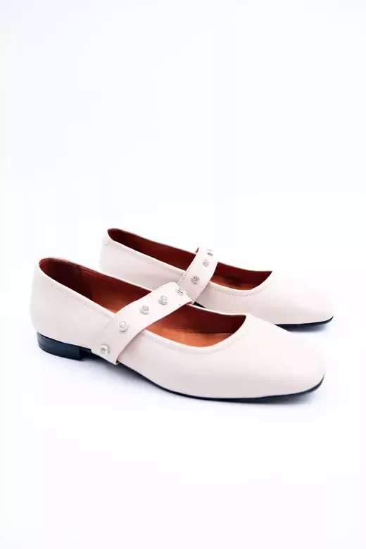 Kadın Hakiki Deri Babet Bej