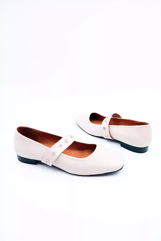 Kadın Hakiki Deri Babet Bej