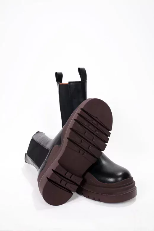 Kadın Siyah Deri Bot