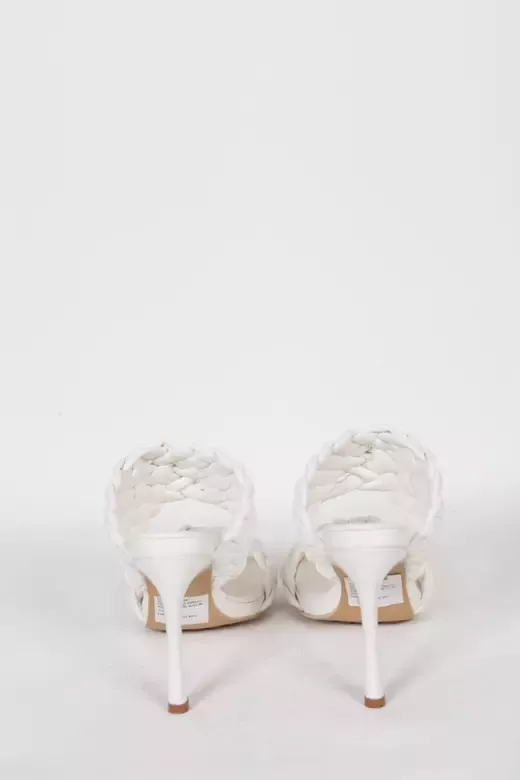 Bottega Beyaz Topuklu Terlik