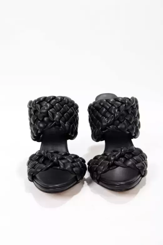 Bottega Beyaz Topuklu Terlik