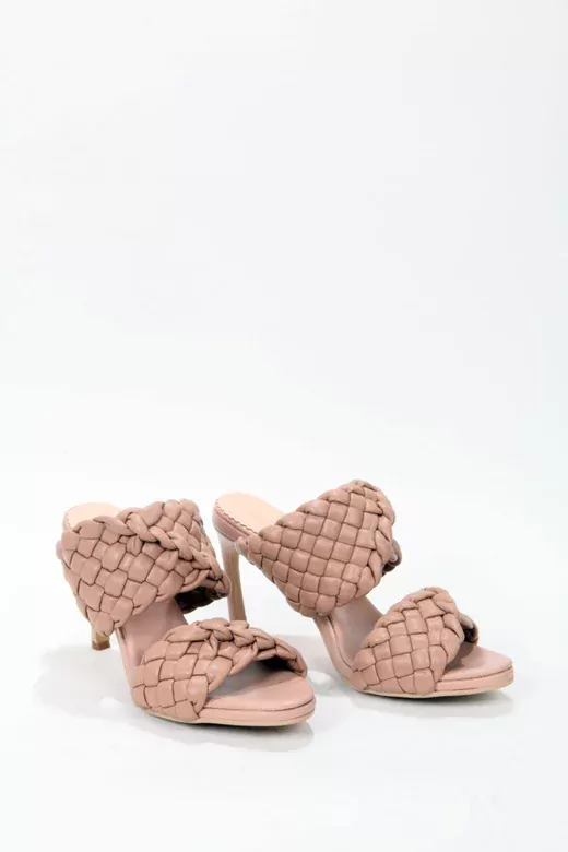 Bottega Beyaz Topuklu Terlik