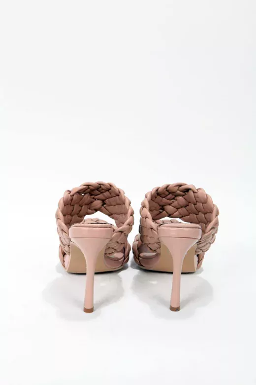 Bottega Beyaz Topuklu Terlik