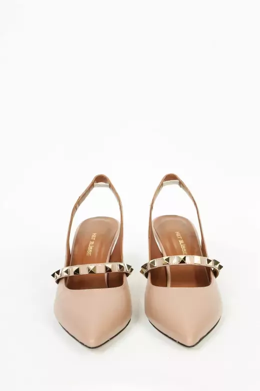 Kadın Hakiki Deri Topuk Detaylı Ayakkabı