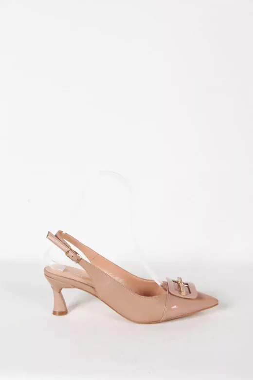 Kadın Pudra Toka Detaylı Topuklu Ayakkabı