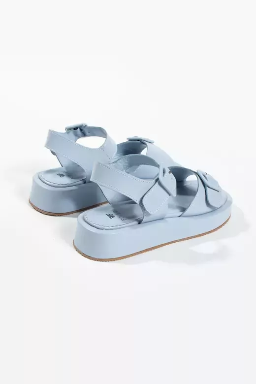 Kadın Hakiki Deri Sandalet Mavi