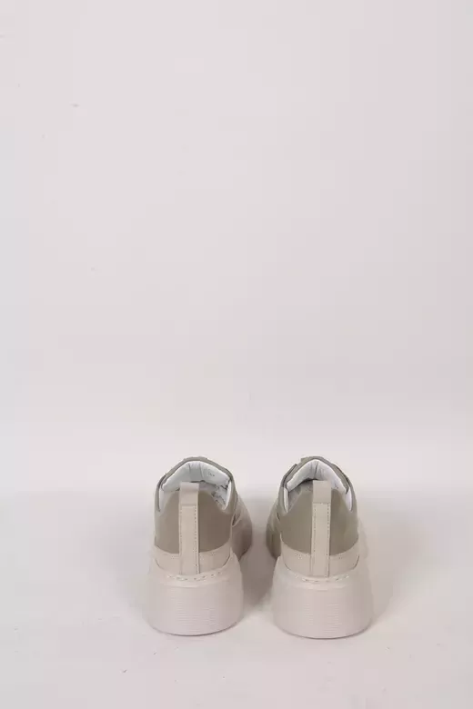 Kadın Deri Sneaker Haki Yeşil