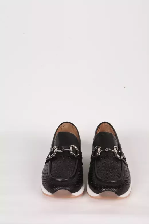 Kadın Siyah Hakiki Deri Loafer