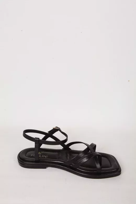 Kadın Siyah Hakiki Deri Sandalet