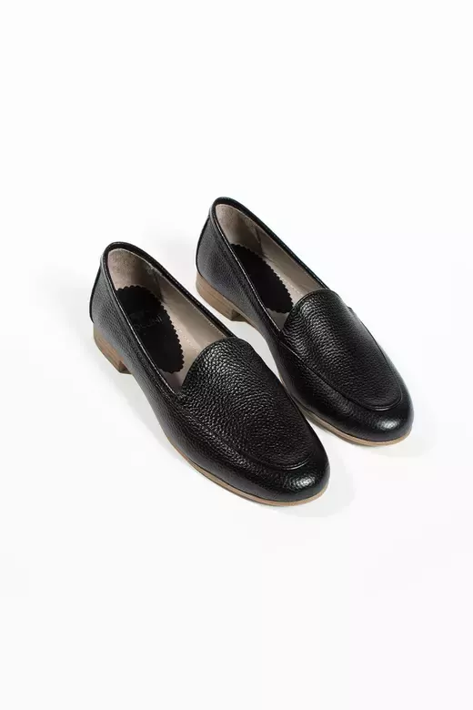 Kadın Hakiki Deri Babet Siyah