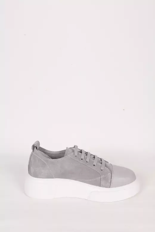 Kadın Deri Sneaker Gri