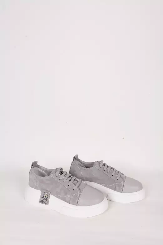 Kadın Deri Sneaker Gri