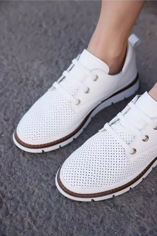 Kadın Yeşil Deri Sneaker Spor Ayakkabı