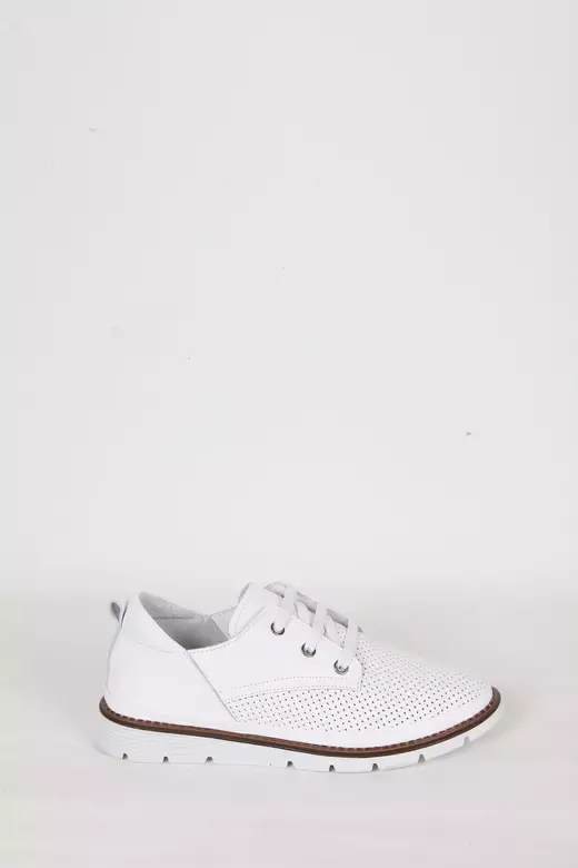 Kadın Yeşil Deri Sneaker Spor Ayakkabı