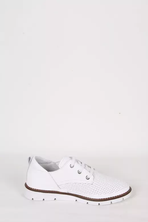 Kadın Yeşil Deri Sneaker Spor Ayakkabı