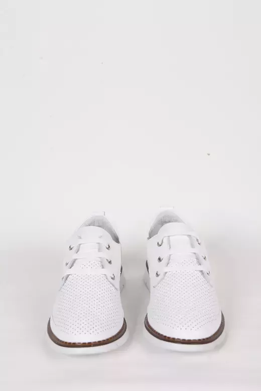 Kadın Yeşil Deri Sneaker Spor Ayakkabı