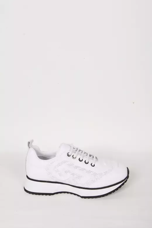 Kadın Beyaz Hakiki Deri Sneaker Spor Ayakkabı