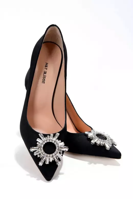 Kadın Siyah Saten Stiletto