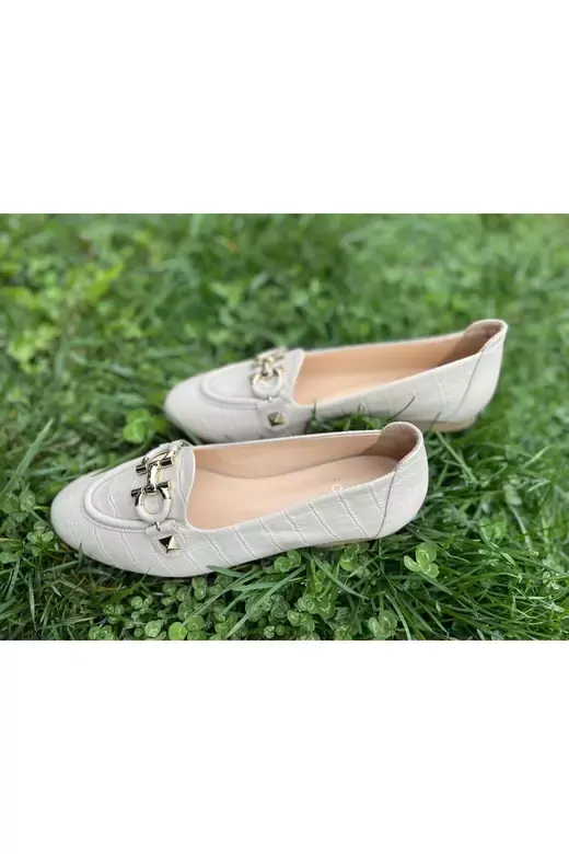 Kadın Ten Rengi Hakiki Deri Babet