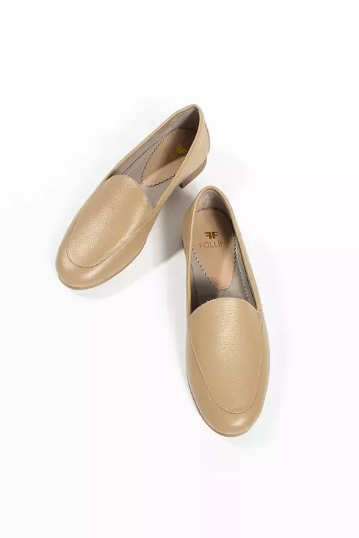 Kadın Hakiki Deri Babet Vizon