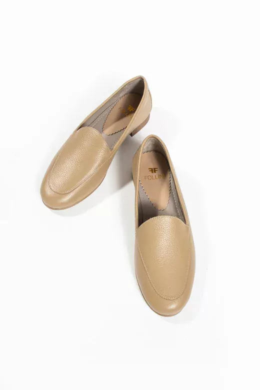 Kadın Hakiki Deri Babet Vizon