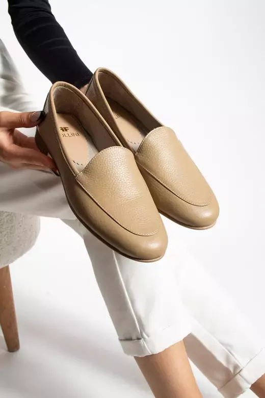 Kadın Hakiki Deri Babet Vizon