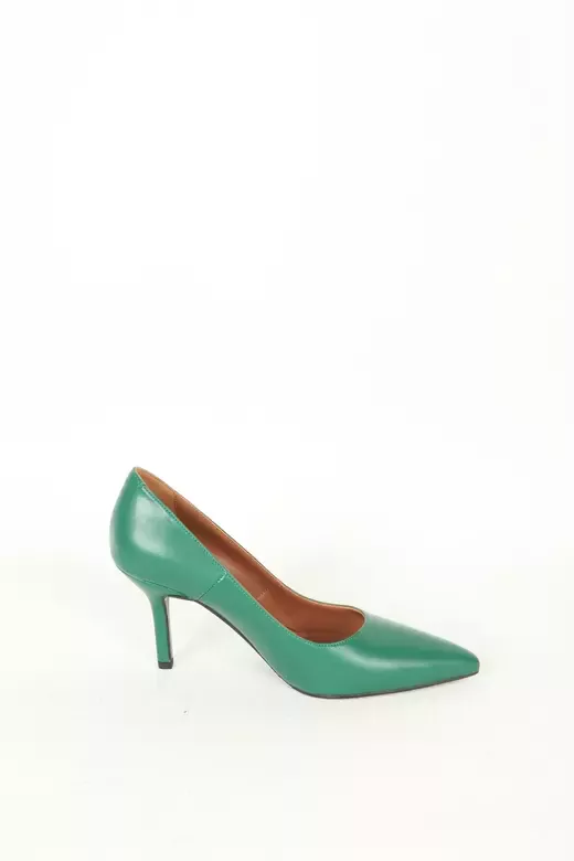 Kadın Yeşil Hakiki Deri Stiletto