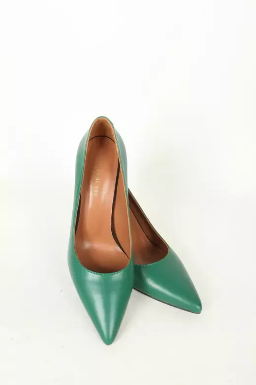 Kadın Yeşil Hakiki Deri Stiletto