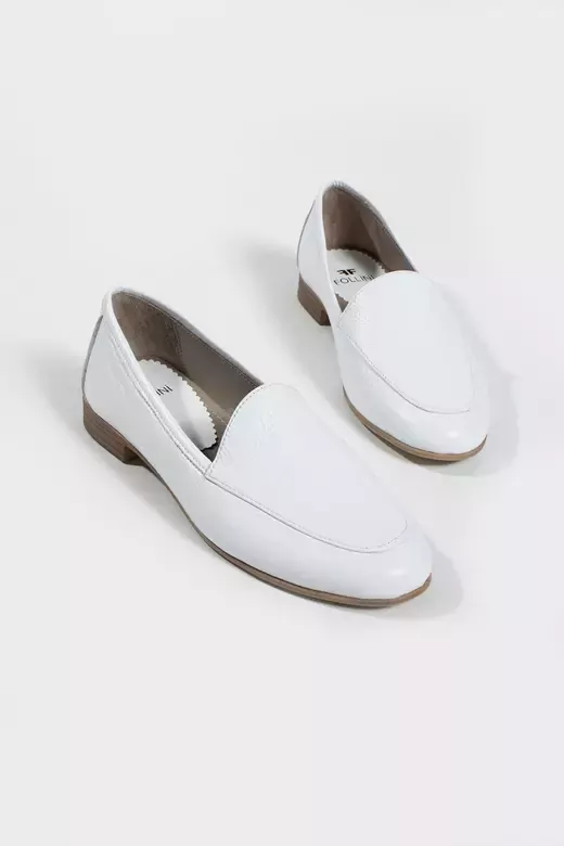 Kadın Hakiki Deri Babet Beyaz