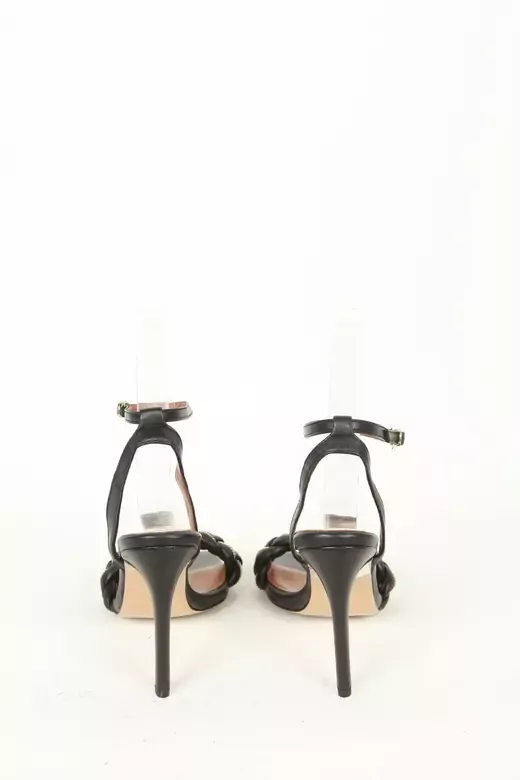 Kadın Topuklu Detay Örgülü Sandalet