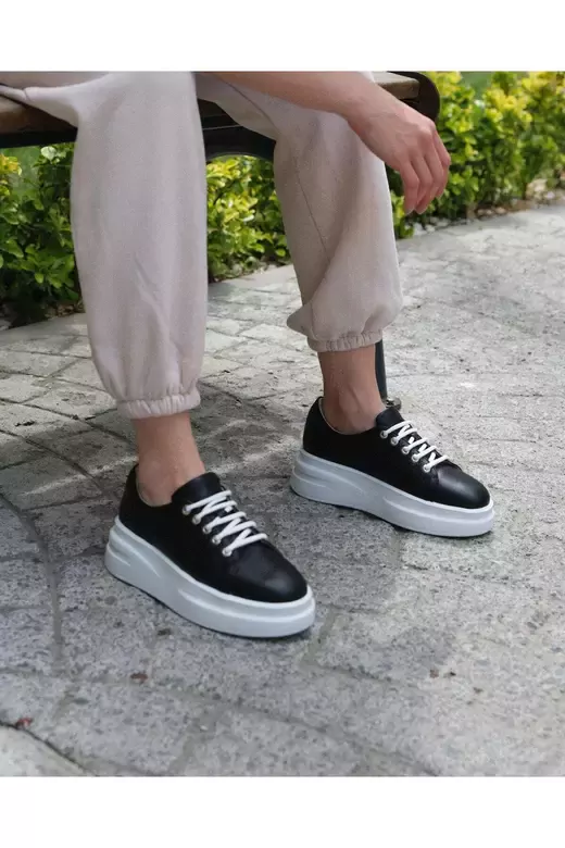 Kadın Deri Sneaker Vizon