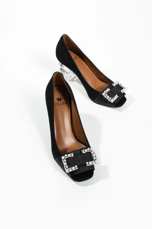 Kadın Krem Hakiki Deri Aksesuar Ve Topuk Detaylı Topuklu Ayakkabı