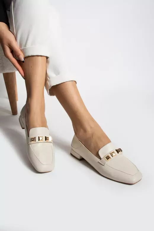 Kadın Deri Babet Aksesuar Detaylı