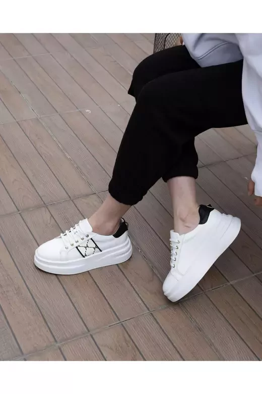 Kadın Hakiki Deri Aksesuar Detaylı Sneaker