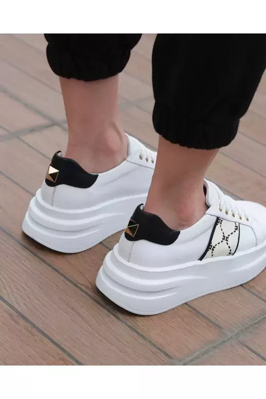 Kadın Hakiki Deri Aksesuar Detaylı Sneaker