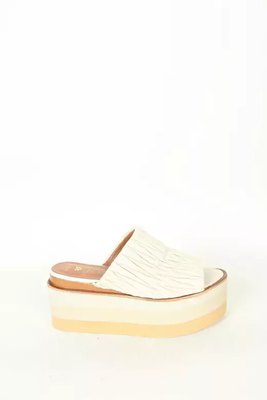 Kadın Deri Terlik Dolgu Topuk Vizon