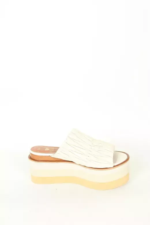 Kadın Deri Terlik Dolgu Topuk Vizon