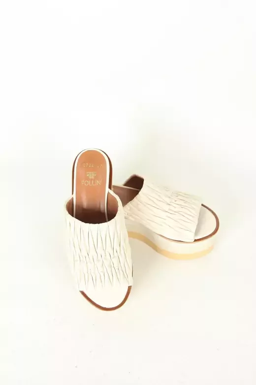 Kadın Deri Terlik Dolgu Topuk Vizon