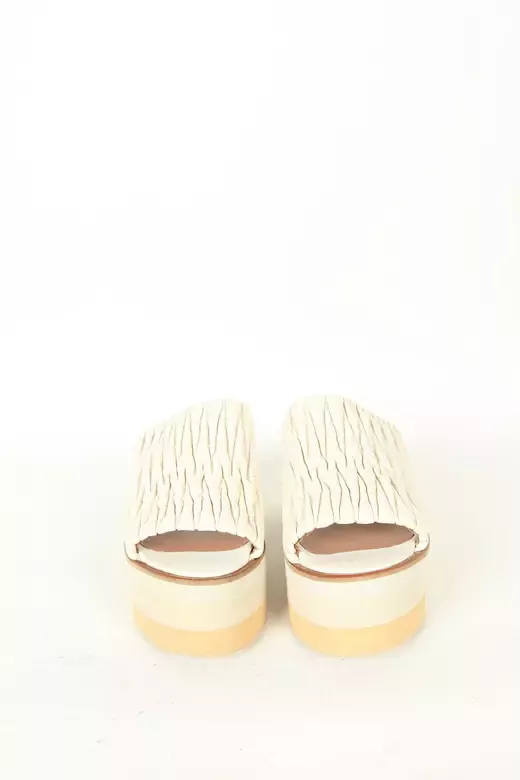 Kadın Deri Terlik Dolgu Topuk Vizon