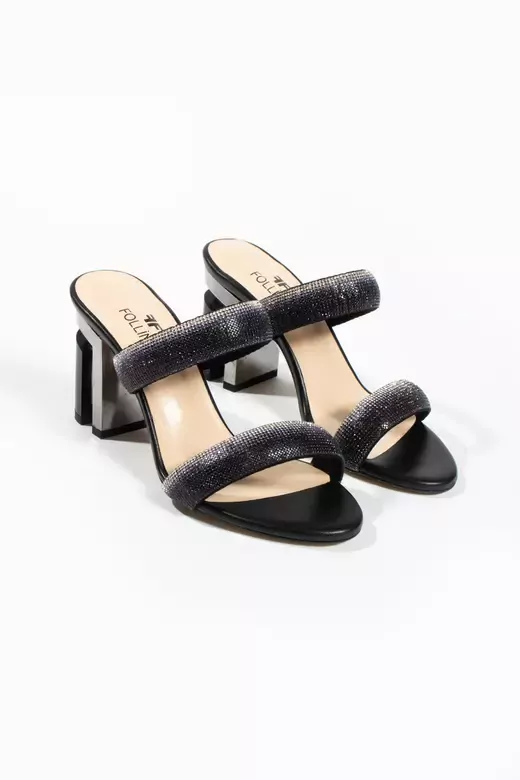 Kadın Hakiki Deri Taş Ve Topuk Detaylı Terlik