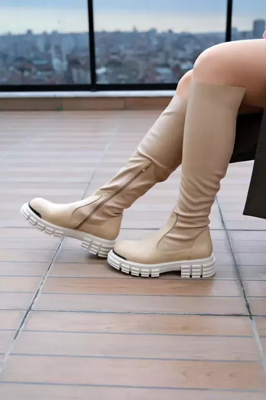 Kadın Deri Çizme Streç