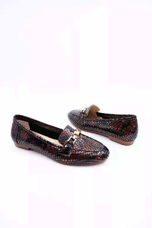 Kadın Hakiki Deri Babet Bakır Rugan