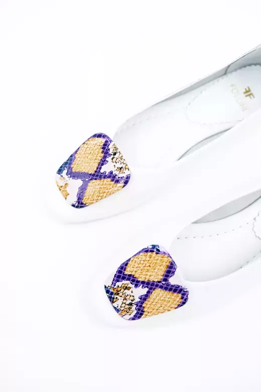 Kadın Hakiki Deri Babet Beyaz