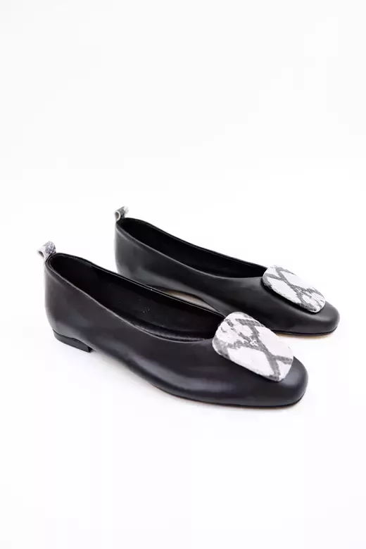 Kadın Hakiki Deri Babet Siyah