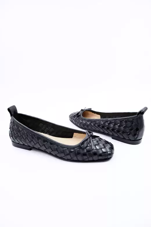 Kadın Hakiki Deri Babet Siyah