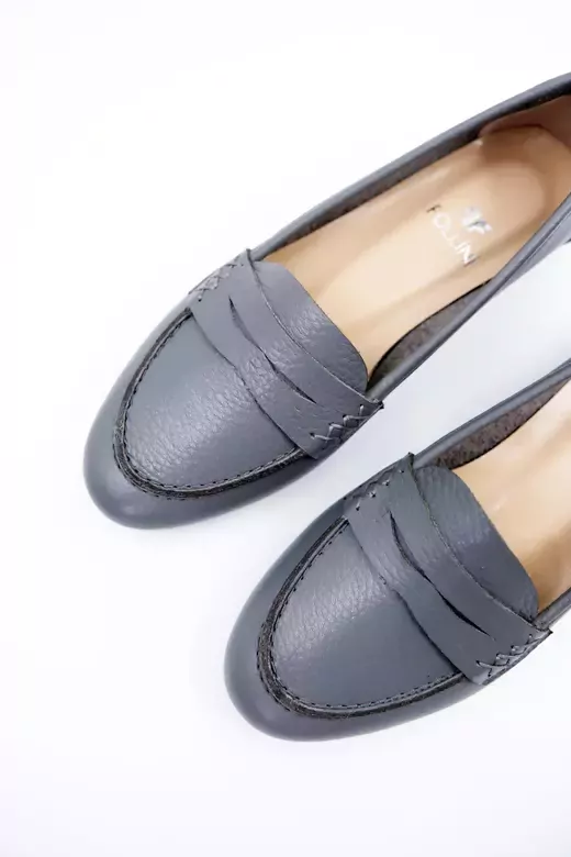 Kadın Hakiki Deri Babet Gri