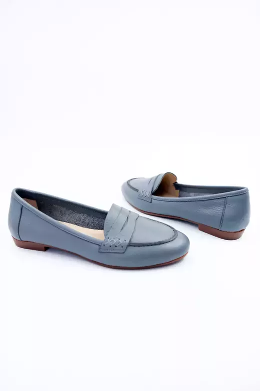 Kadın Hakiki Deri Babet Gri