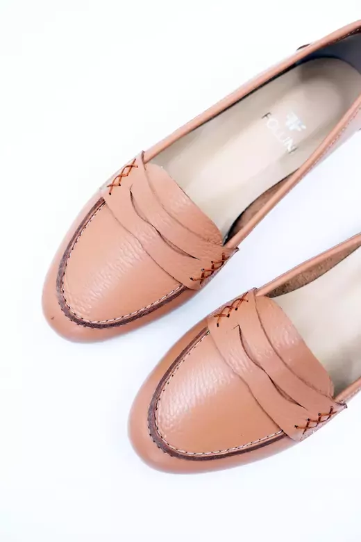 Kadın Hakiki Deri Babet Taba