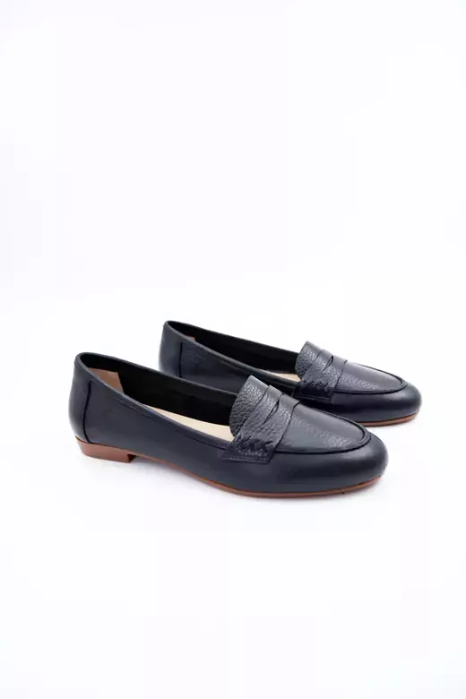 Kadın Hakiki Deri Babet Siyah